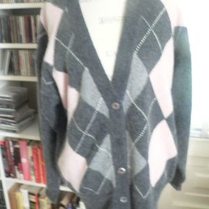 AUTHENTIC STREISAND FOUNDATION ARGYLE  SWEATER - L